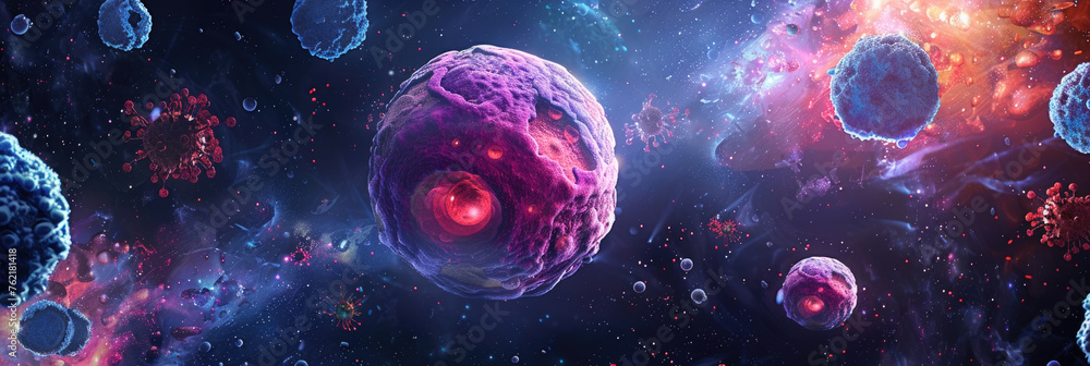 Poster planets of varying sizes floating in space, showcasing different colors and textures