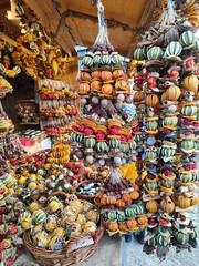 dry and colorful Christmas decoration made of citrus fruits