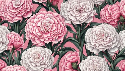 Beautiful Carnations Pattern Background Wallpaper