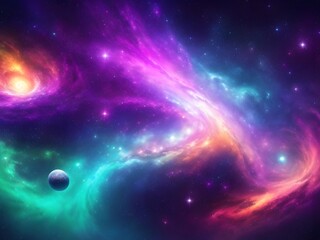 Obraz na płótnie Canvas Beautiful cosmic Outer Space background Wallpaper Illustration