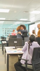 Fototapeta premium Joyful Team Celebration in Office