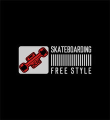 SKATEBOARDING FREE STYLE typography graphic design, for t-shirt prints, vector illustration .