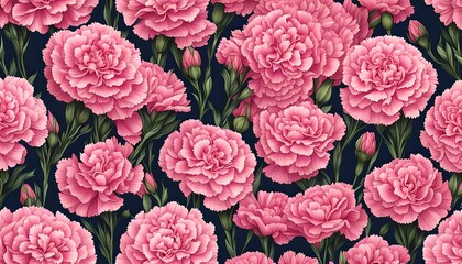 Beautiful Carnations Pattern Background Wallpaper