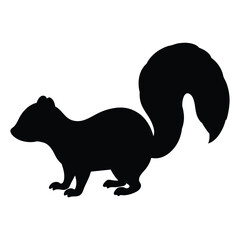 silhouette of a skunk on white
