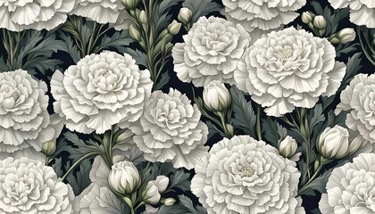 Beautiful Carnations Pattern Background Wallpaper