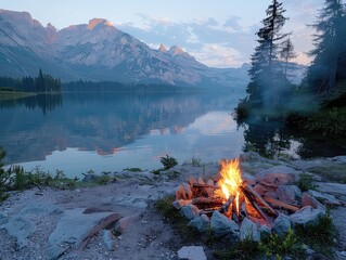 Mountain Wilderness: Campfires and Starry Nights in Lakeside Camping - Outdoor Adventures in Lakeside Camping - Embrace the beauty of the mountain wilderness with lakeside camping, where campfires