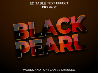 black pearl text effect, font editable, typography, 3d text. vector template