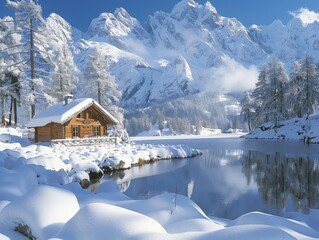 Alpine Beauty: Snow-Dusted Summits and Winter Wonderland in Snow-Covered Peaks - Majestic Landscapes in Snow-Covered Peaks - Discover the beauty of winter in the mountains with snow-covered peaks