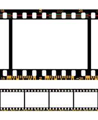 Vector illustration of photographic analog film border with barcodes