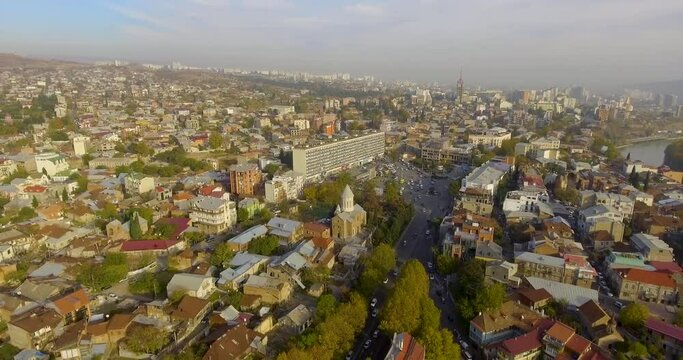 Establishing shot  of Tbilisi. Georgia