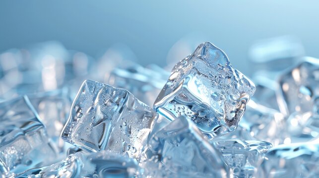 A detailed image of ice cubes, complete with two clipping paths for both the front and back surfaces