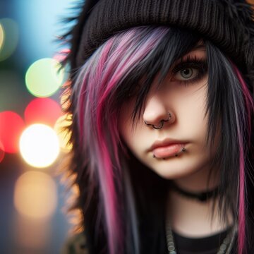 Portrait of an emo girl