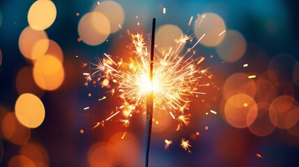 close-up of a sparkler burning in the dark