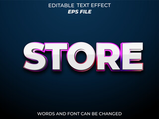 Fototapeta premium store text effect, font editable, typography, 3d text. vector template