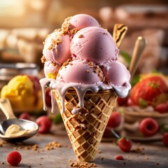 ice cream with sauce