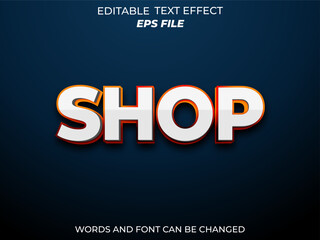 shop text effect, font editable, typography, 3d text. vector template