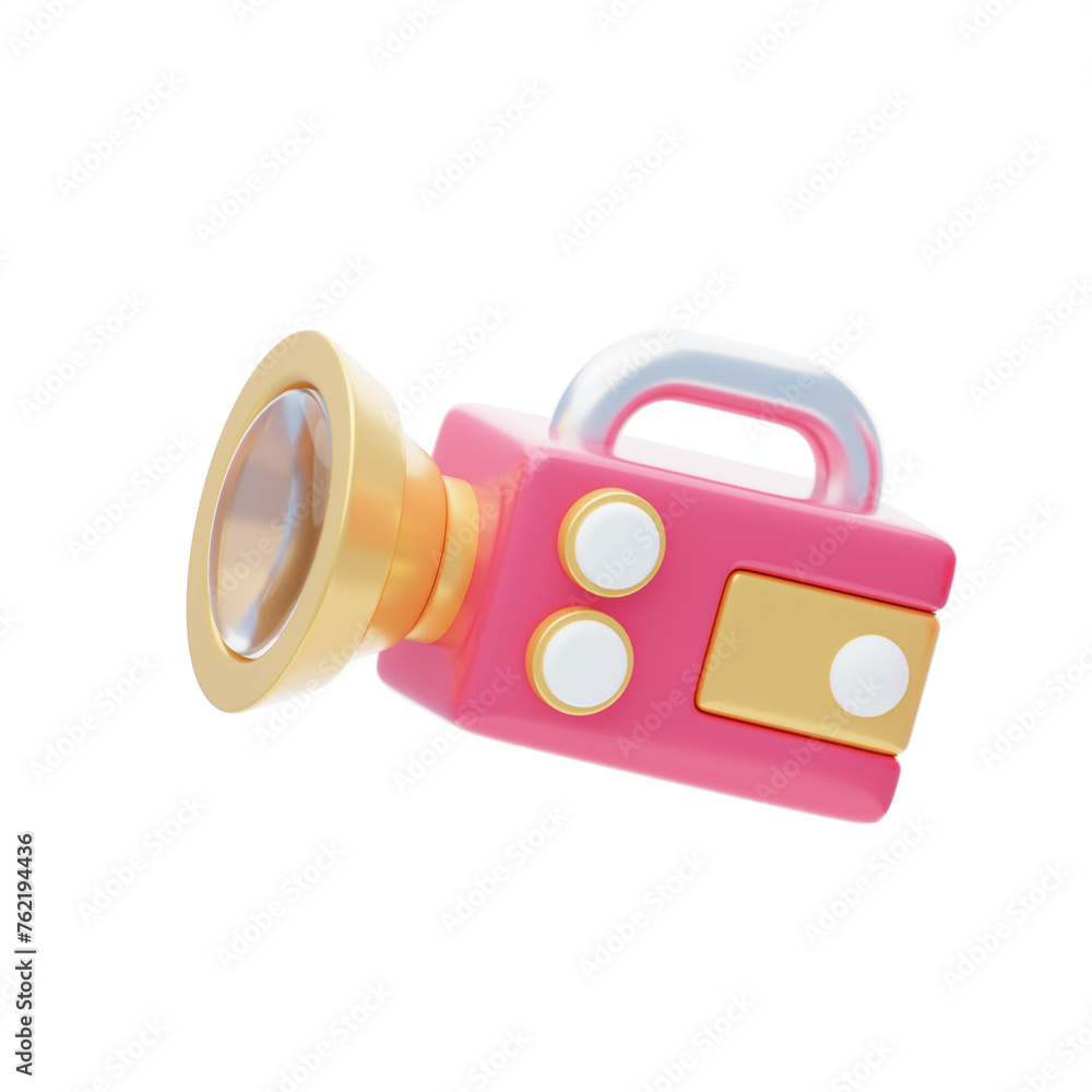 Poster 3d video recorder model capturing moments in time. 3d illustration, 3d element, 3d rendering. 3d vis