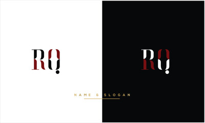 RQ, QR, R, Q, Abstract letters Logo Monogram
