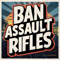 Ban Assault Rifles aesthetic typography. Gun control movement. This design is perfect for gun control rallies, protests, and marches.