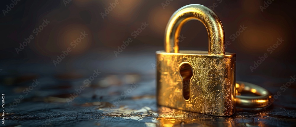Aufkleber An illustrator's concept of a 3D locked padlock with a password and a golden lock. Cybersecurity and privacy concept. Cartoon creative icon design for a web and app isolated on white background. 3D