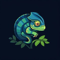 chameleon logo  logo design on black background