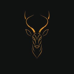 gold deer logo on black background 