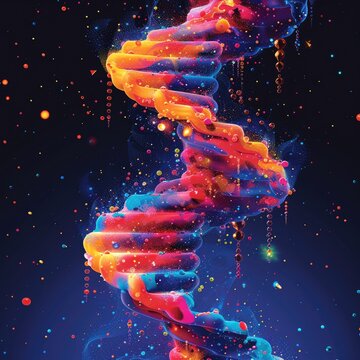 Synthetic biology, CRISPR-Cas9 toolkit, vibrant lab colors, diagonal angle, illustration
