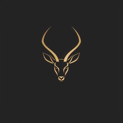 gold deer logo on black background 