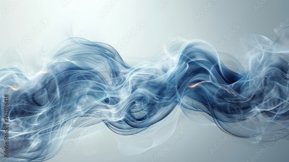 Aufkleber A flow of air blowing on a transparent background. Freshness and purity along with the effect of liquid flowing and soaking. Modern illustration.