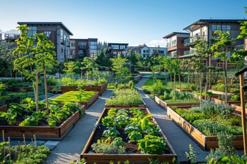 Professional Photography of an Urban Green Space Revitalization Project, Generative AI