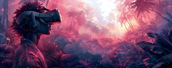 Fototapeta premium Visionary Virtual Reality Designer Shaping Fantastical Dreamscapes of Creative