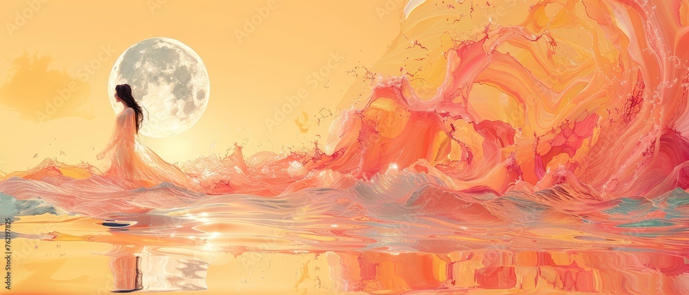 Poster blockchain technology in digital crypto art, computer illustration, design. create erc 20 of collect