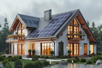 Naklejka premium The Vision of Smart Building: Housing Innovation with Energy-Efficient Cooling Solutions and Smart Network Integration