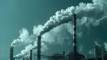 bad weather from pollution industry effect, Climate change concept - obrazy, fototapety, plakaty