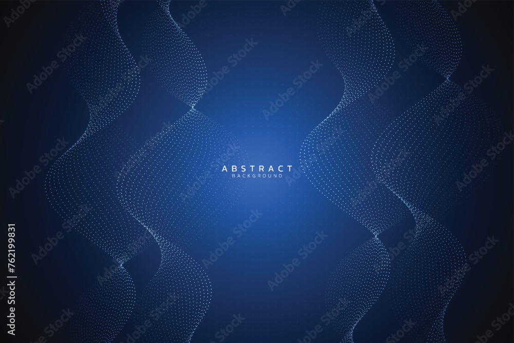 Poster abstract background with flowing curve particles. modern dots pattern design element. futuristic tec