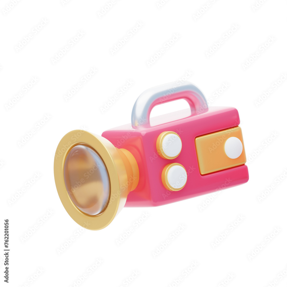 Poster 3d video recorder model capturing moments in time. 3d illustration, 3d element, 3d rendering. 3d vis