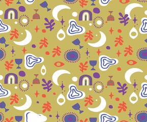 Boho abstrack pattern seamless. Suitable for  textile designs, handkerchief designs, background, etc
