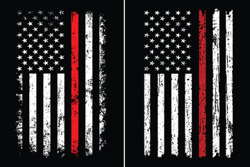 Thin Red Line Vintage Flag