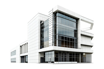 Modern building on transparent background