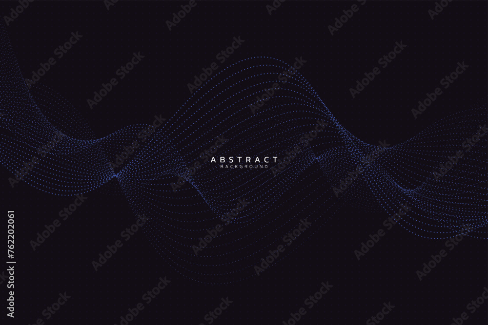 Poster abstract background with flowing curve particles. modern dots pattern design element. futuristic tec
