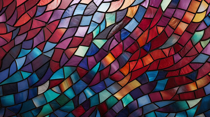 Abstract Stained Glass Mosaic in Warm Tones