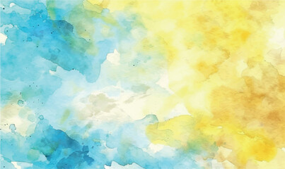 abstract watercolor background yellow blue