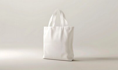 Eco-Friendly Canvas Tote, White Design Ideal for Fashion Brands & Retail Promotion