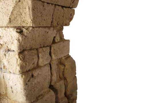 COLONNE EN VIEILLE PIERRE NATURELLE - FOND TRANSPARENT PNG & JPG