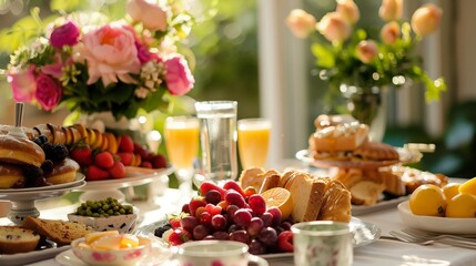 Heartwarming Mother's Day meal, non-monogamous family creates a surprise breakfast with table elegance and culinary love.
