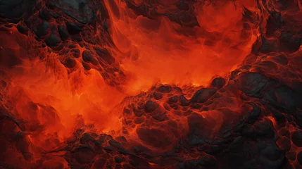 Deurstickers Lava Flow Textures with Intense Heat and Glow © heroimage.io