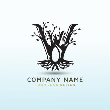 Letter W wood vector logo design
