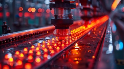 Fototapeta na wymiar Close up silicon wafer negative color in die attach machine in semiconductor manufacturing.