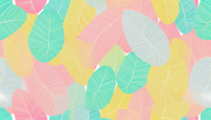 illustration abstract plant leaves pastel pattern background wallpaper