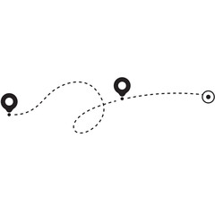Fototapeta premium Route Location Line Icon
